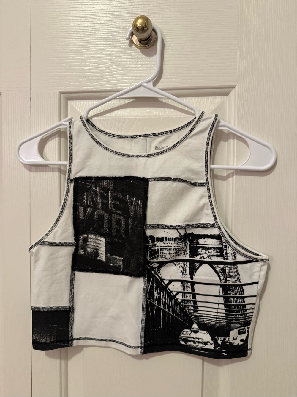 Black & White Graphic Tank Top with New York Print